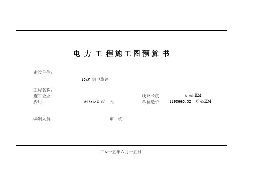 XX10KV线路预算