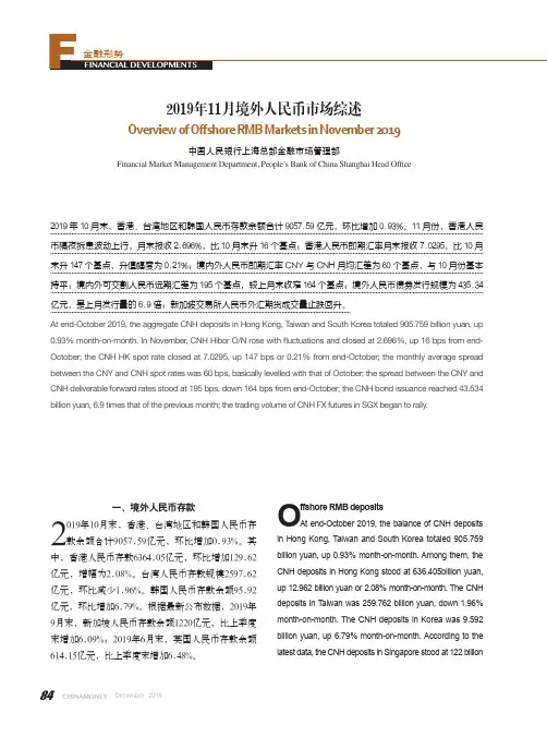 2019年11月境外人民币市场综述