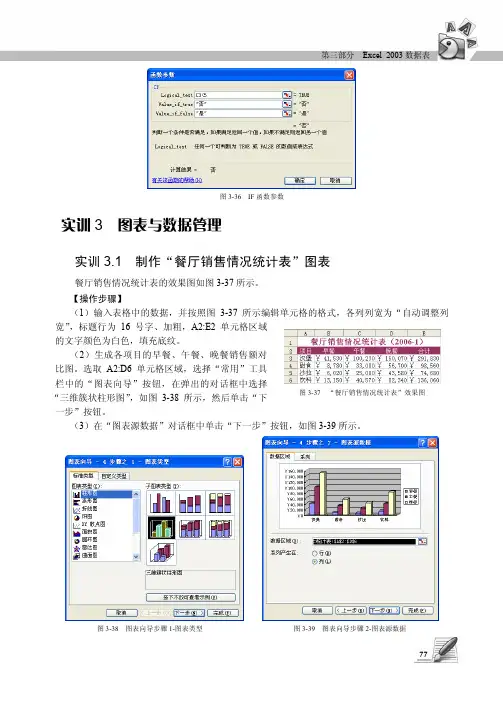 实训3.1 制作“餐厅销售情况统计表”图表_计算机操作与应用实训（第2版）_[共2页]