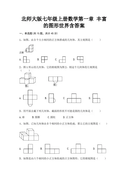 北师大版七年级上册数学第一章 丰富的图形世界含答案(研优卷)
