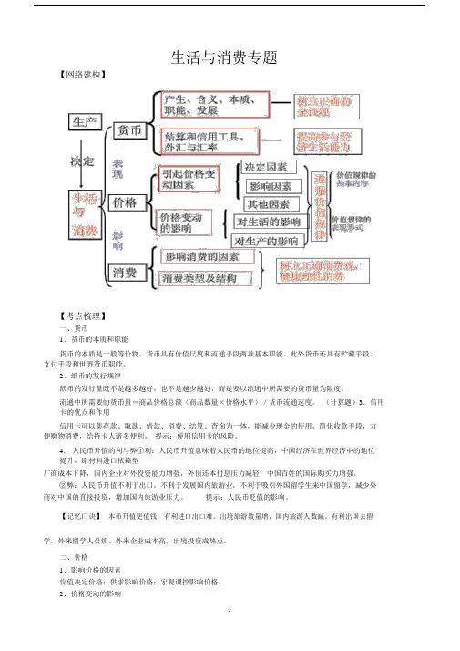 生活与消费专题复习.docx