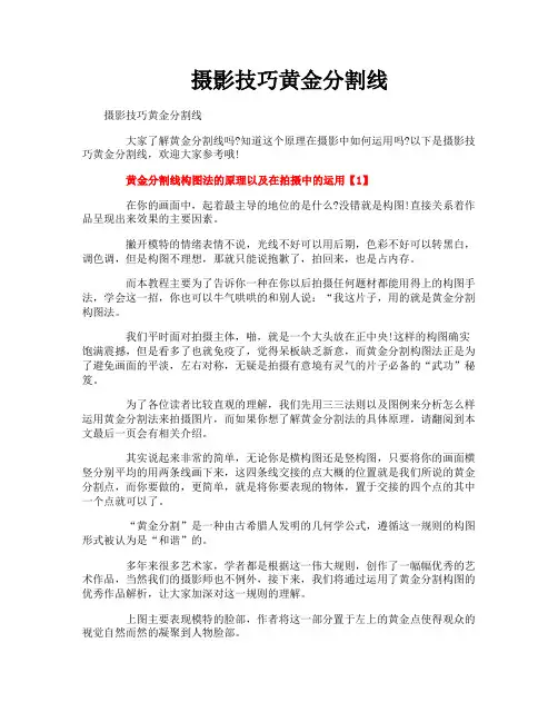 摄影技巧黄金分割线