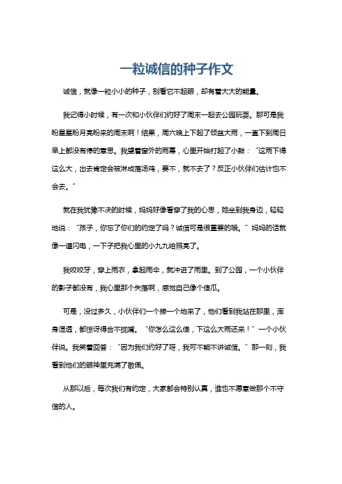 一粒诚信的种子作文