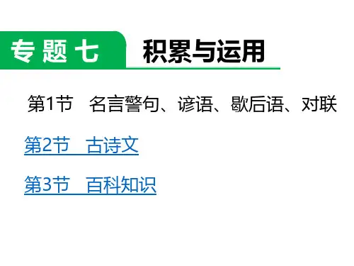六年级下册语文课件-小升初专题复习七 积累与运用 (共27张PPT) 全国通用