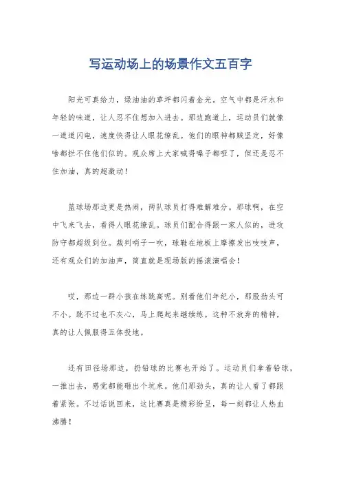 写运动场上的场景作文五百字