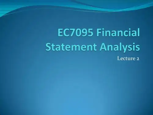 Financial statement Analysis 第二章