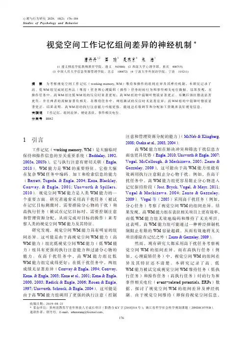 视觉空间工作记忆组间差异的神经机制