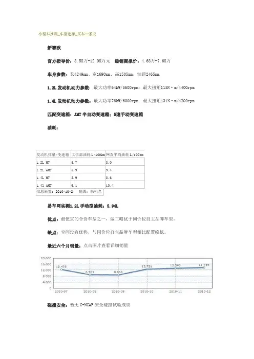 小型车推荐_车型选择_买车一条龙