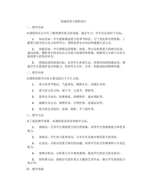 美丽的夏天课程设计
