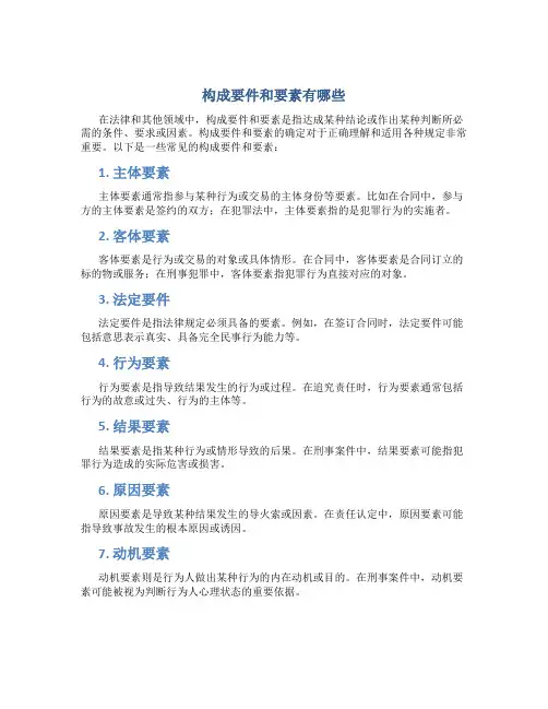 构成要件和要素有哪些