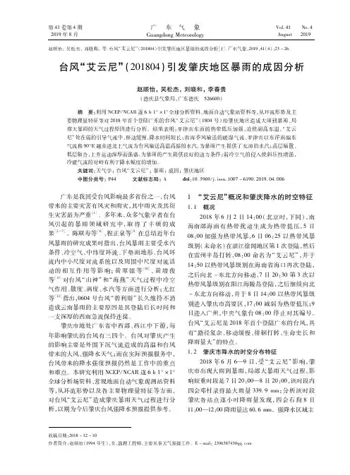 台风“艾云尼”(201804)引发肇庆地区暴雨的成因分析