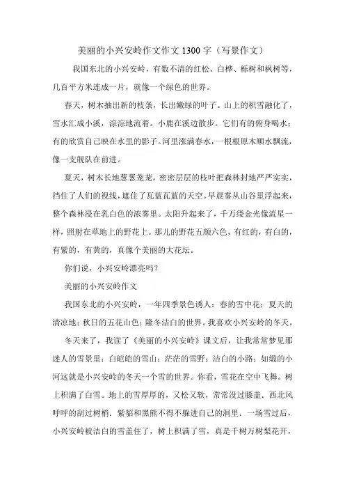 美丽的小兴安岭作文作文1300字(写景作文)