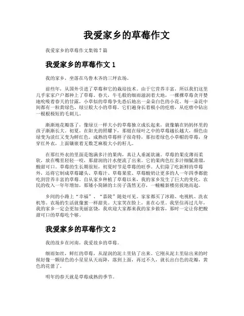 我爱家乡的草莓作文