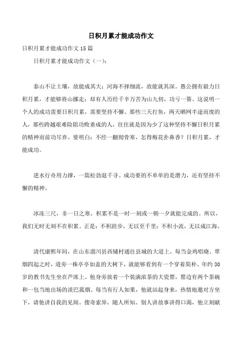 日积月累才能成功作文