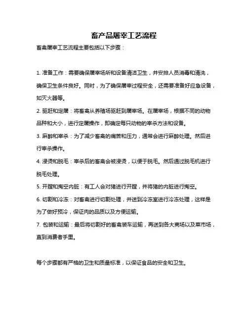 畜产品屠宰工艺流程