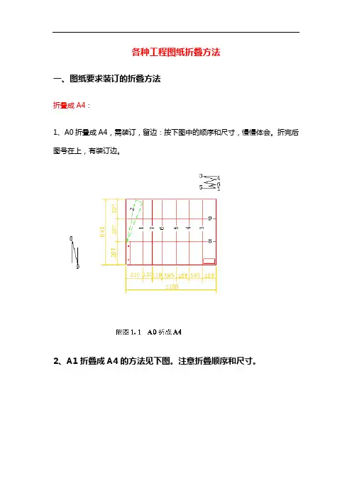 各种工程图纸折叠方法