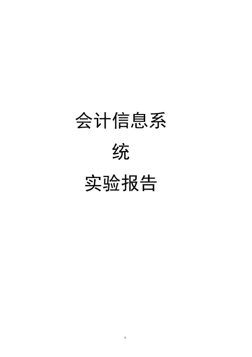 (财务会计)会计信息系统实验报告