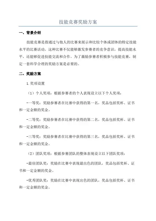 技能竞赛奖励方案