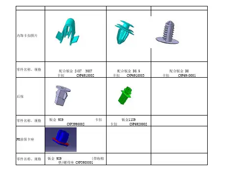 常用塑料件卡扣类型
