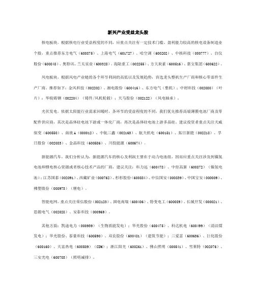 【实用资料】新兴产业受益龙头股.doc