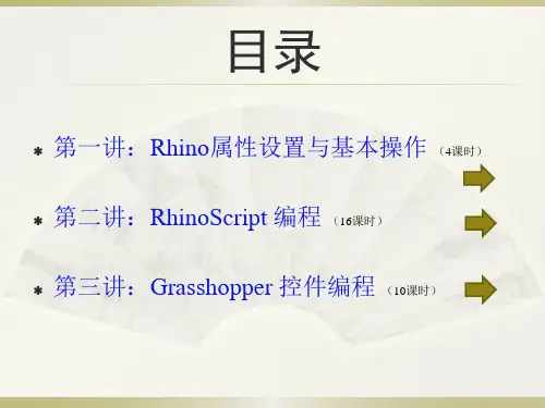 犀牛教程grasshopperRhion专题知识
