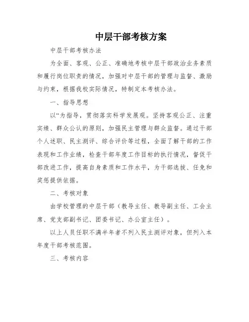 中层干部考核方案