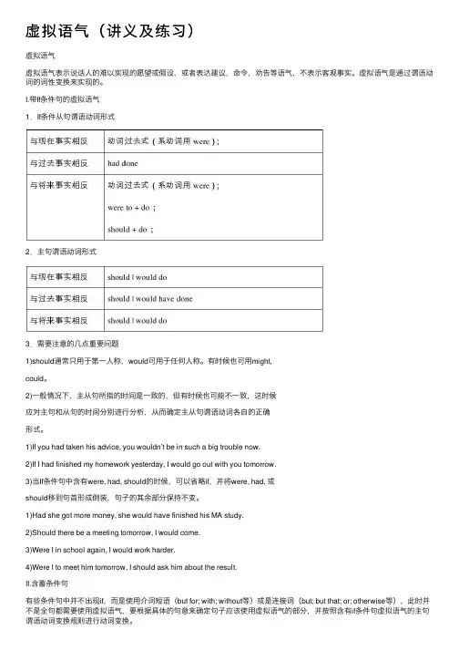 虚拟语气（讲义及练习）