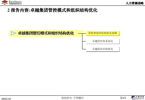 卓越置业集团有限公司集团管控模式与组织结构优化