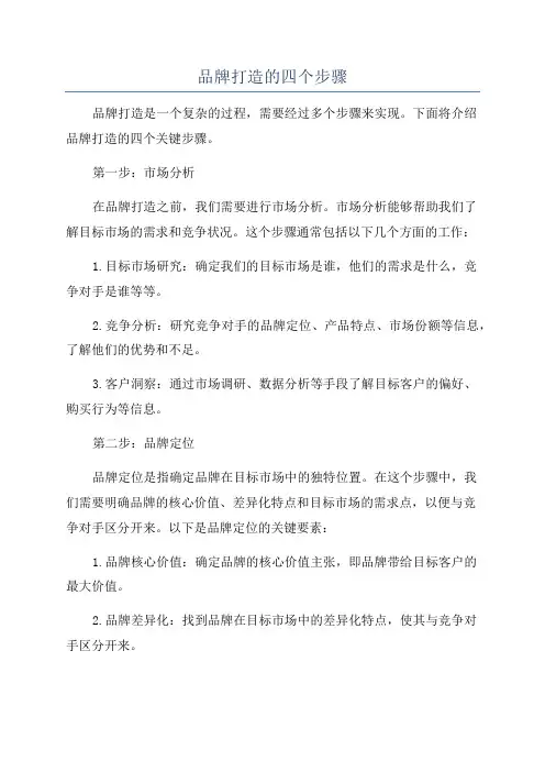 品牌打造的四个步骤