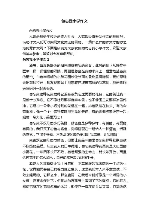 勿忘我小学作文