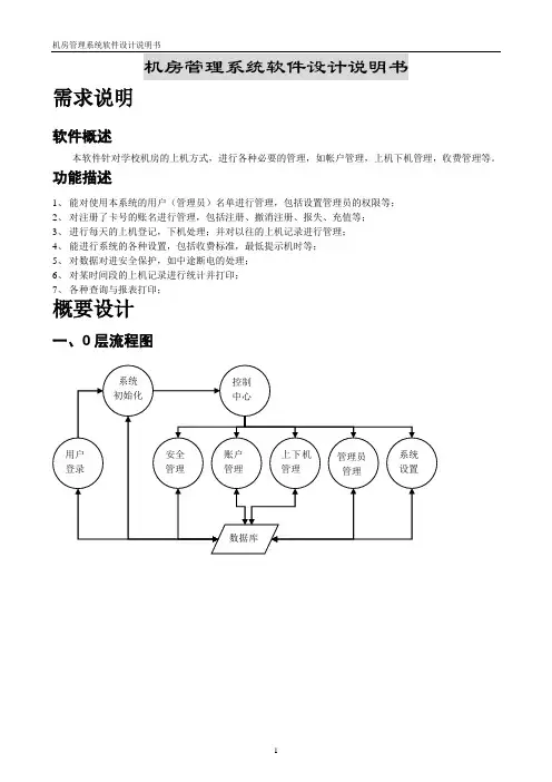机房管理系统软件设计使用说明书