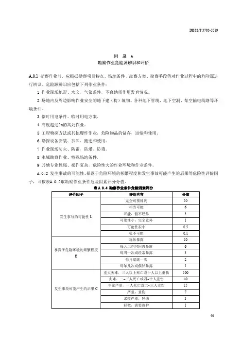 勘察作业危险源辨识和评价