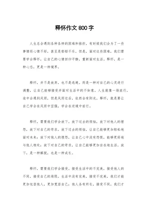 释怀作文800字