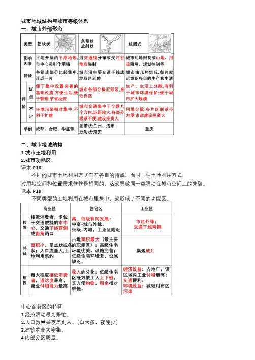 高中地理一轮复习 城市内部空间结构