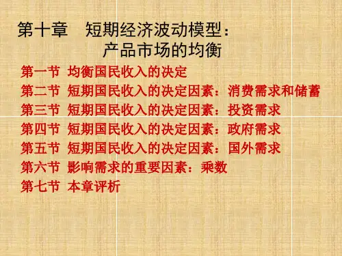 西方经济学宏观PPT-第10章短期经济波动模型：产品市场的均衡