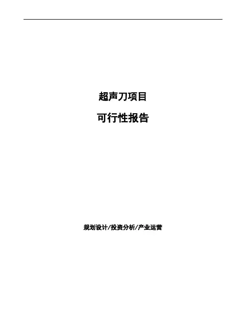 超声刀项目可行性报告