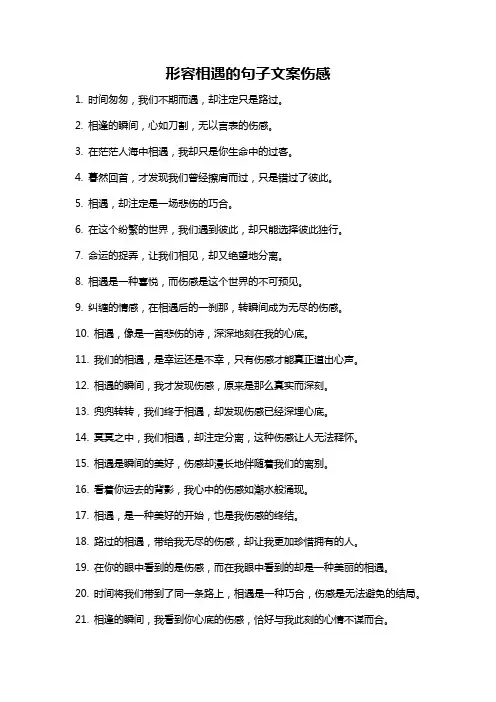形容相遇的句子文案伤感
