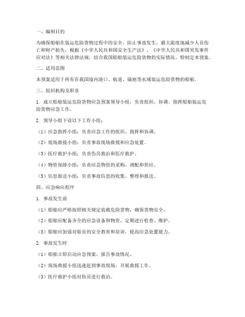 船舶装运危险货物应急预案