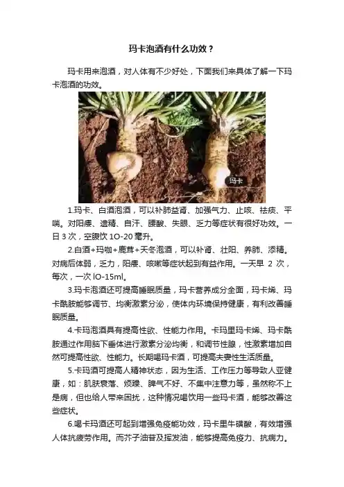 玛卡泡酒有什么功效？