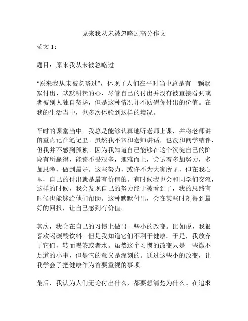 原来我从未被忽略过高分作文