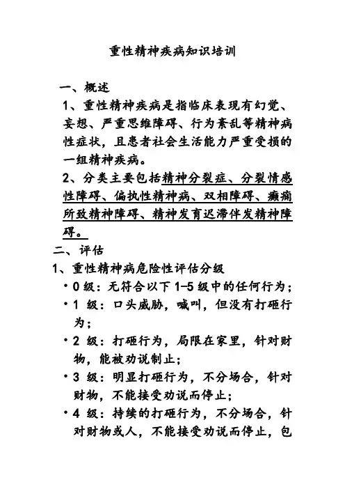 重性精神疾病知识培训20160318