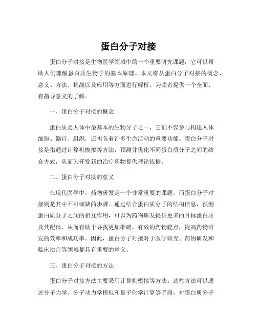 蛋白分子对接