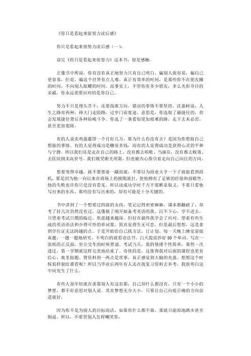 你只是看起来很努力读后感12篇