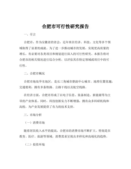合肥市可行性研究报告