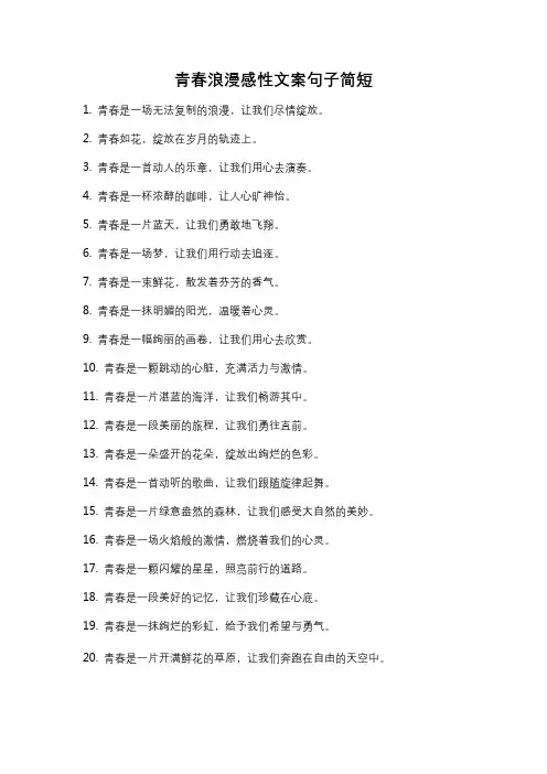 青春浪漫感性文案句子简短