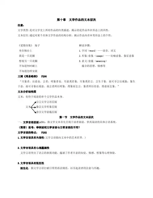 第十章  文学作品的文本层次