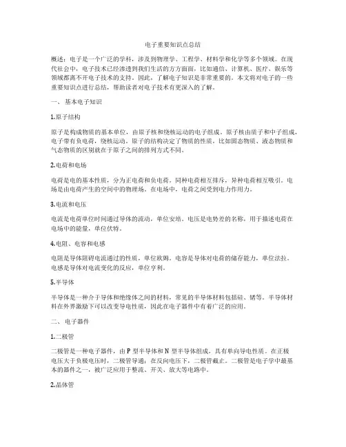 电子重要知识点总结