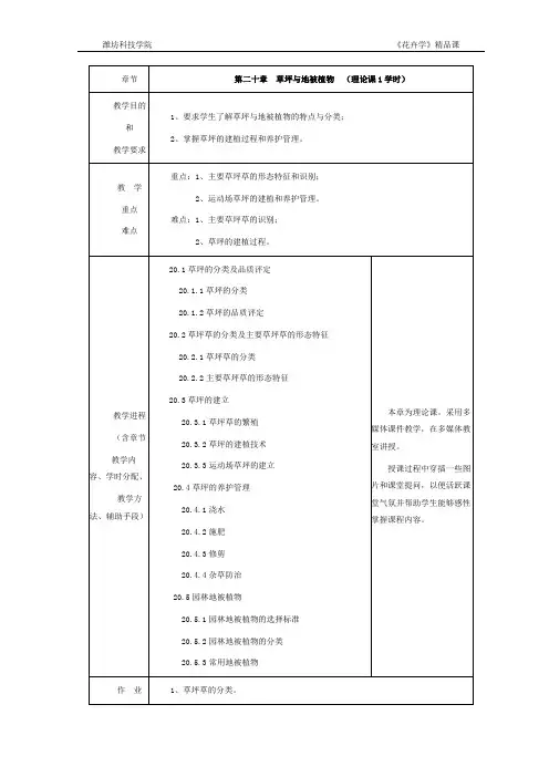 第二十章 草坪与地被植物