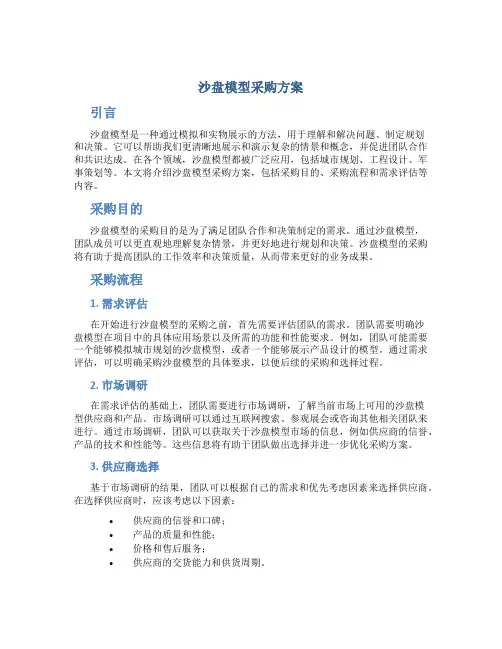 沙盘模型采购方案