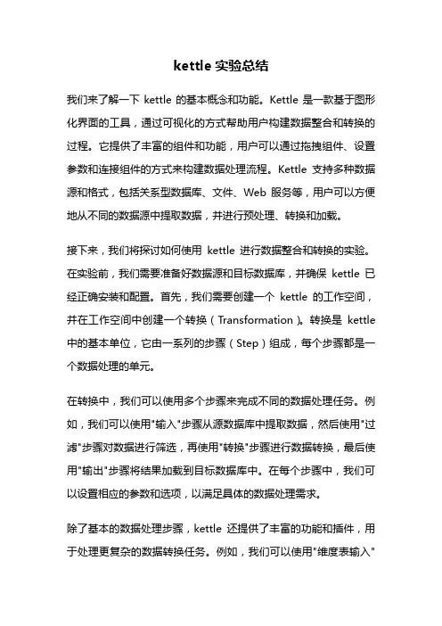 kettle实验总结